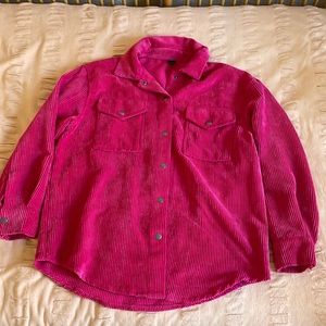 wild fable hot pink corduroy button up